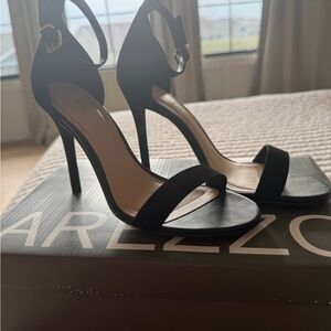 Arezzo Black Strappy Heels